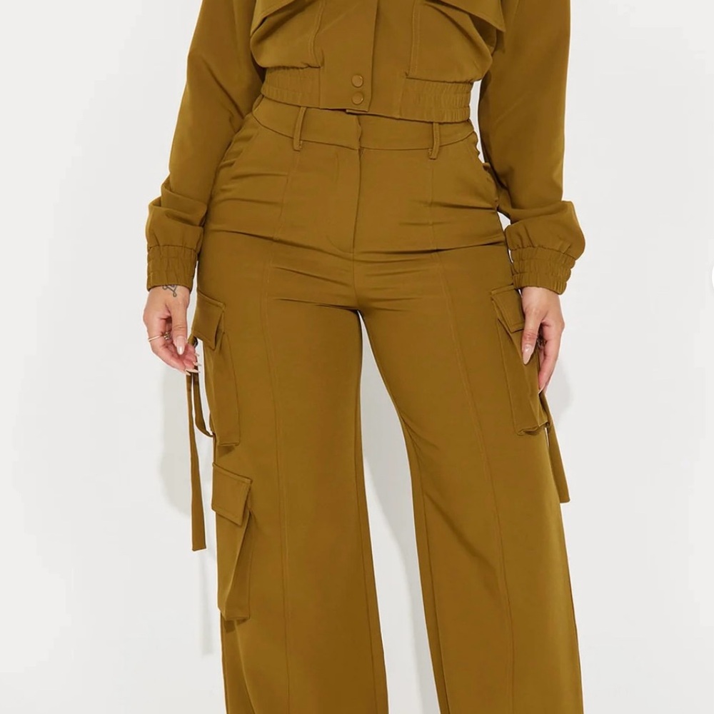 Fashion Nova Mustard Cargo Pantsuit